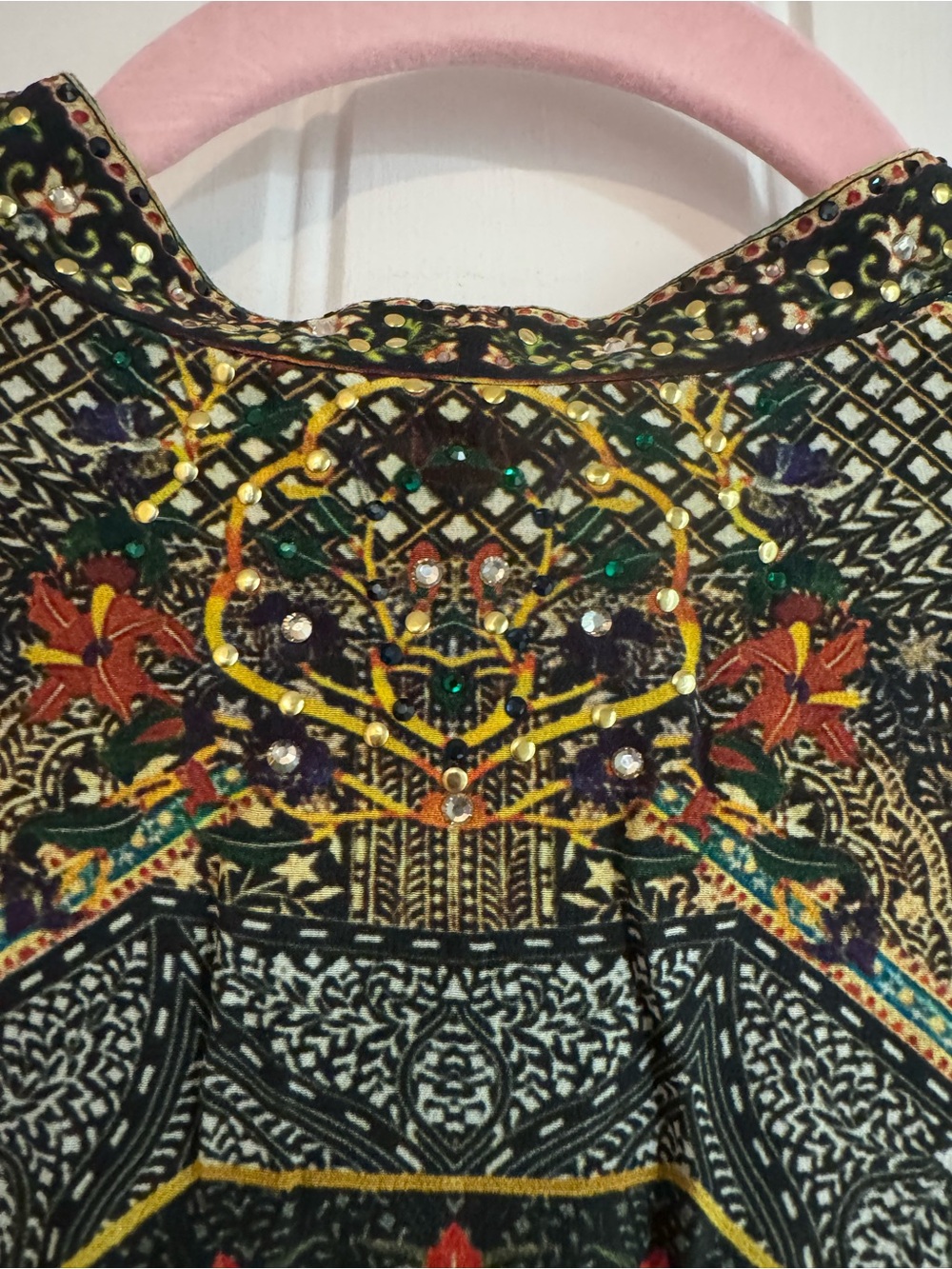 CAMILLA Mama Bakshi Silk Crystal Embellished Blouse Top Size S - Picture 7 of 15